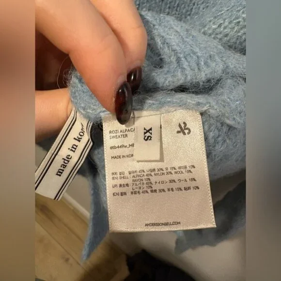 ANDERSSON BELL Roya Alpaca Puff Sleeve Sweater - Sky Blue - Picture 10 of 13